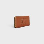 LARGE ZIPPED WALLET CUIR TRIOMPHE IN SMOOTH CALFSKIN TAN - Image 2